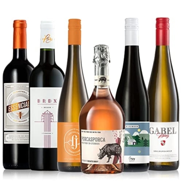 GEILE WEINE Weinpaket HERBST (6 x 0,75l) Probierpaket mit Rotwein und Weißwein von Winzern aus Deutschland, Spanien und Frankreich - 