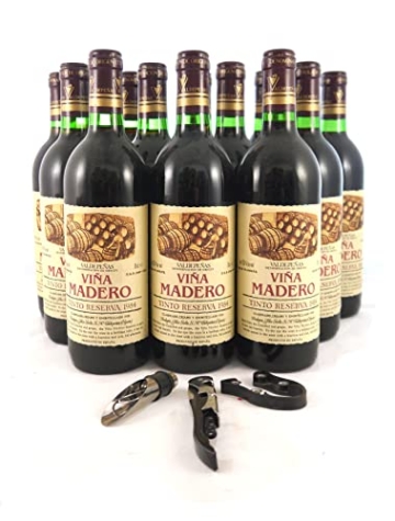 Vina Madero 1984 Tinta Reserva (Red wine) (12 bottle case) in einer Geschenkbox, da zu 3 Weinaccessoires, 12 x 750ml - 